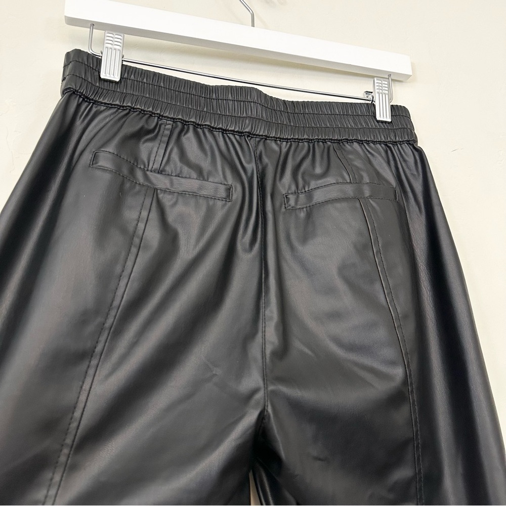 Derek Lam 10 Crosby Faux Leather Jogger Pants Black - Picture 6 of 12
